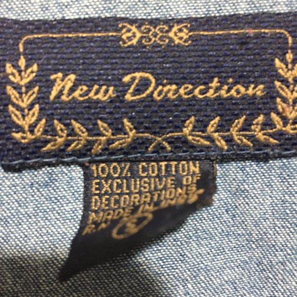 VINTAGE NEW DIRECTIONS EMBROIDERED DENIM BLOUSES SIZE S - Picture 4 of 6